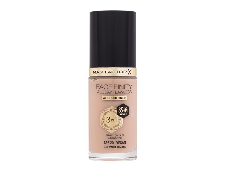 Foundation Max Factor Facefinity All Day Flawless SPF20 30 ml N45 Warm Almond Beschädigtes Flakon