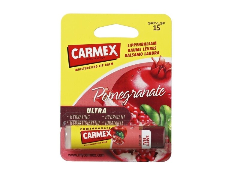 Lippenbalsam Carmex Ultra Moisturising Lip Balm Pomegranate SPF15 4,25 g Beschädigte Verpackung