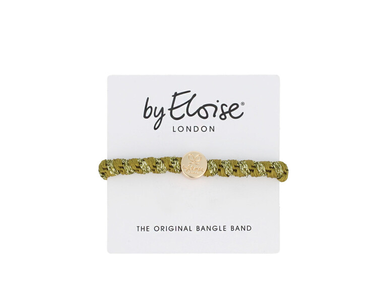 Haargummi By Eloise London Woven Gold Circle Olive Green 1 St.