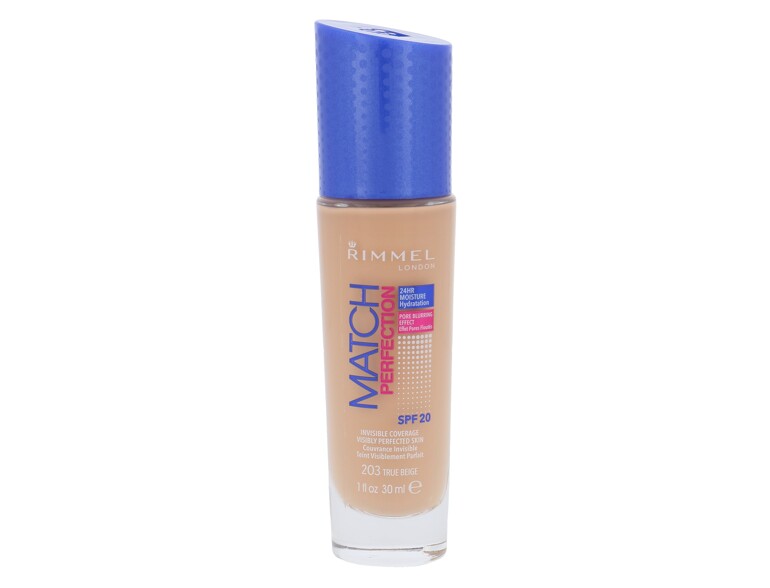 Fond de teint Rimmel London Match Perfection SPF20 30 ml 203 True Beige