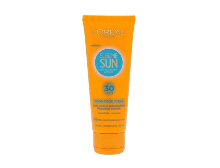 Sonnenschutz fürs Gesicht L'Oréal Paris Sublime Sun Skin Beautifying Suncare SPF30 75 ml
