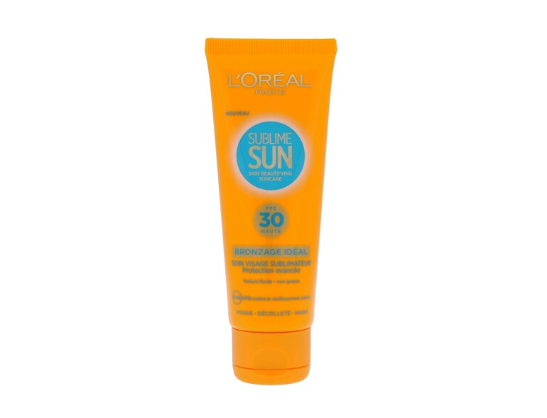 Protezione solare viso L'Oréal Paris Sublime Sun Skin Beautifying Suncare SPF30 75 ml