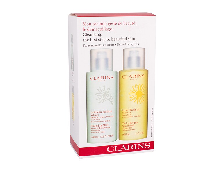 Latte detergente Clarins Cleansing Milk With Alpine Herbs Set 400 ml scatola danneggiata Sets