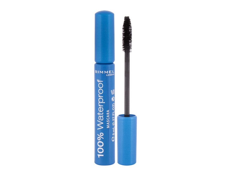 Mascara Rimmel London 100% Waterproof 8 ml 001 Black Black