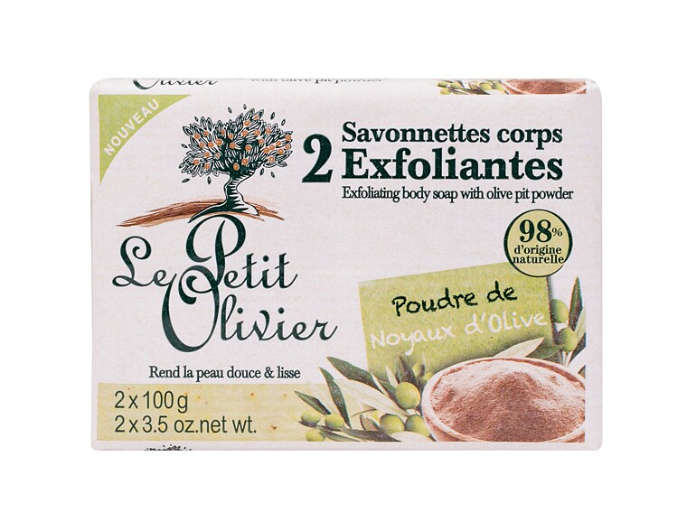 Peeling per il corpo Le Petit Olivier Exfoliating Body Soap Olive Pit Powder 200 g