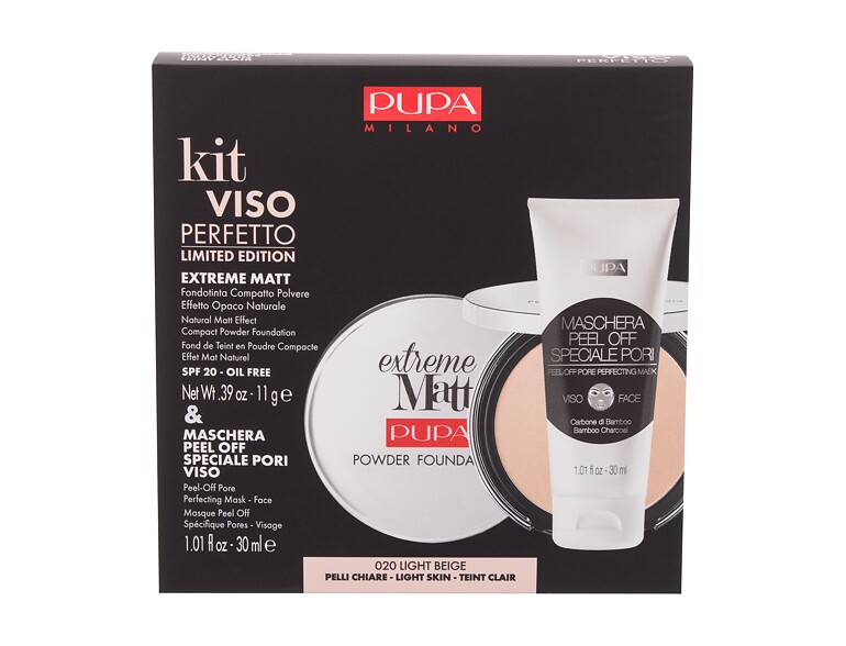 Foundation Pupa Extreme Matt SPF20 11 g 020 Light Beige Sets