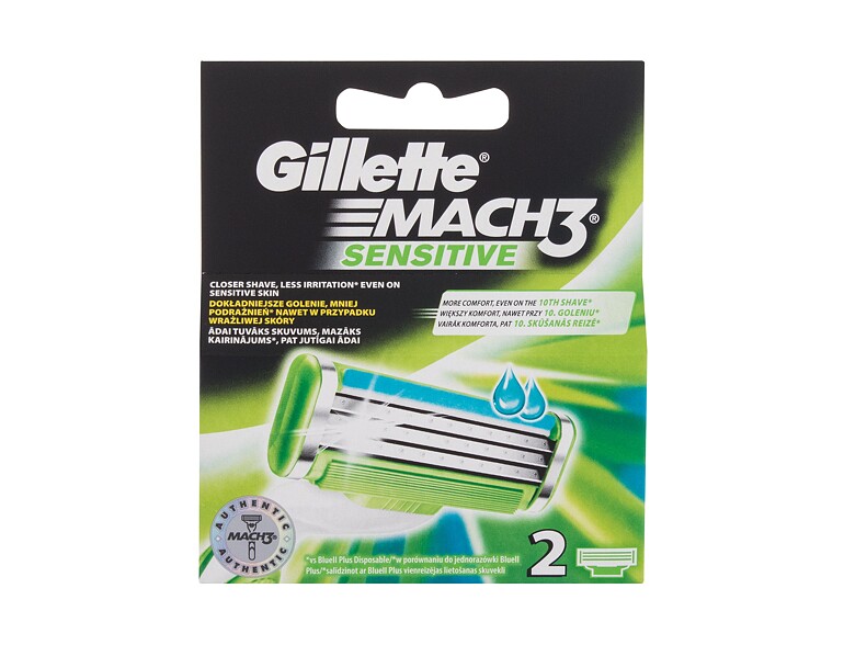 Ersatzklinge Gillette Mach3 Sensitive 2 St. Beschädigte Schachtel