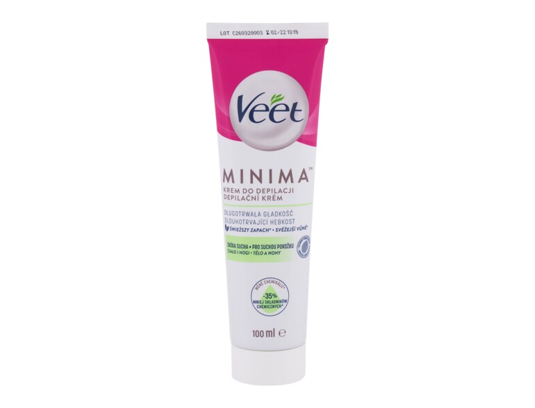 Produit dépilatoire Veet Minima Hair Removal Cream Dry Skin 100 ml boîte endommagée