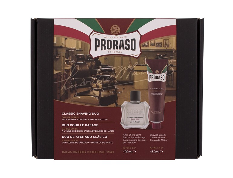 After Shave Balsam PRORASO Red Classic Shaving Duo 100 ml Beschädigte Schachtel Sets