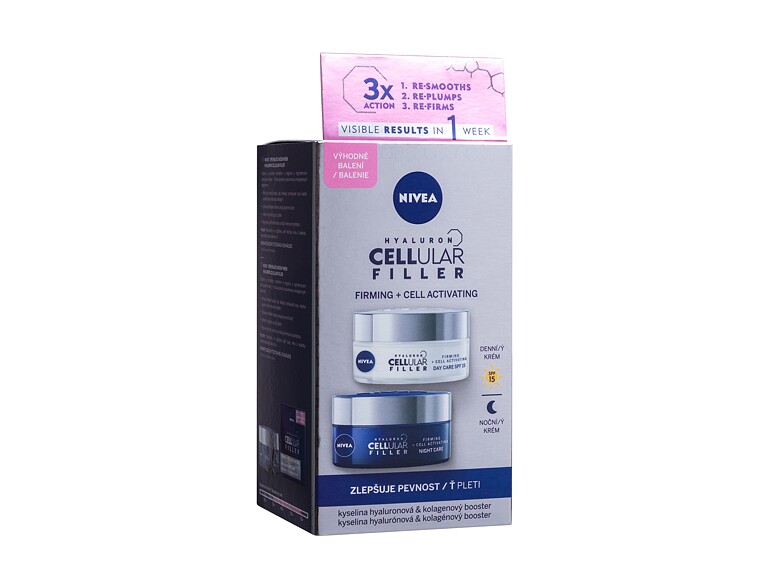 Crème de jour Nivea Hyaluron Cellular Filler SPF15 50 ml boîte endommagée Sets