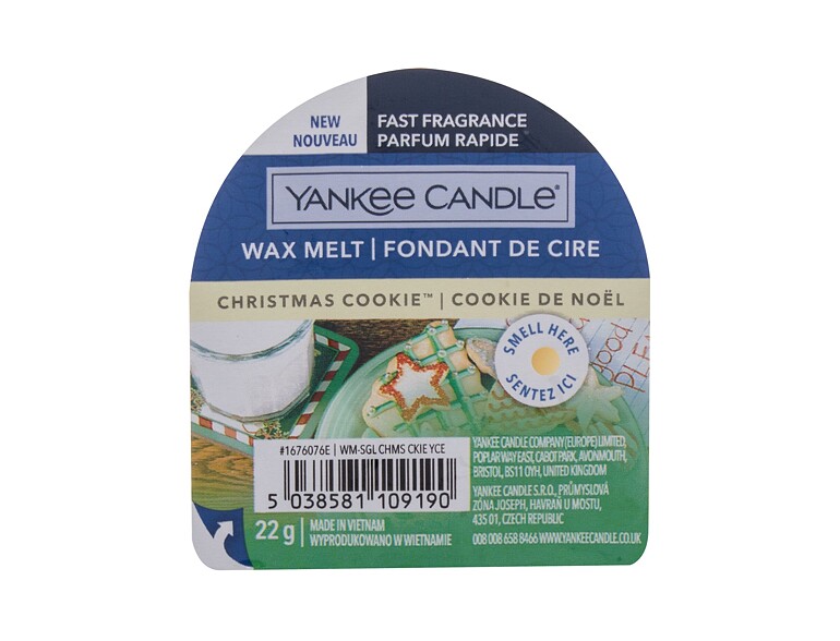 Fondant de cire Yankee Candle Christmas Cookie 22 g emballage endommagé