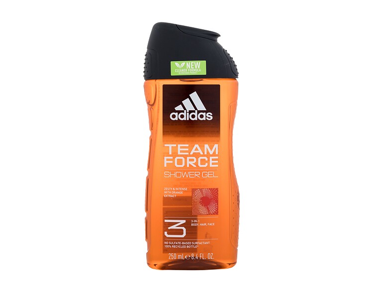 Doccia gel Adidas Team Force Shower Gel 3-In-1 New Cleaner Formula 250 ml