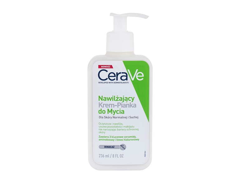 Crema detergente CeraVe Facial Cleansers Hydrating Cream-to-Foam 236 ml flacone danneggiato