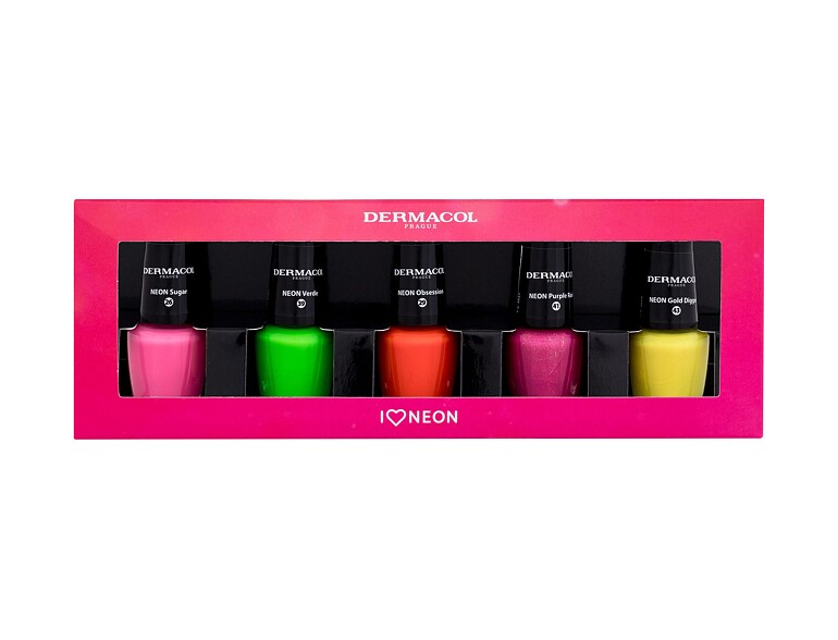 Nagellack Dermacol Neon Nail Polish Set 5 ml Sets