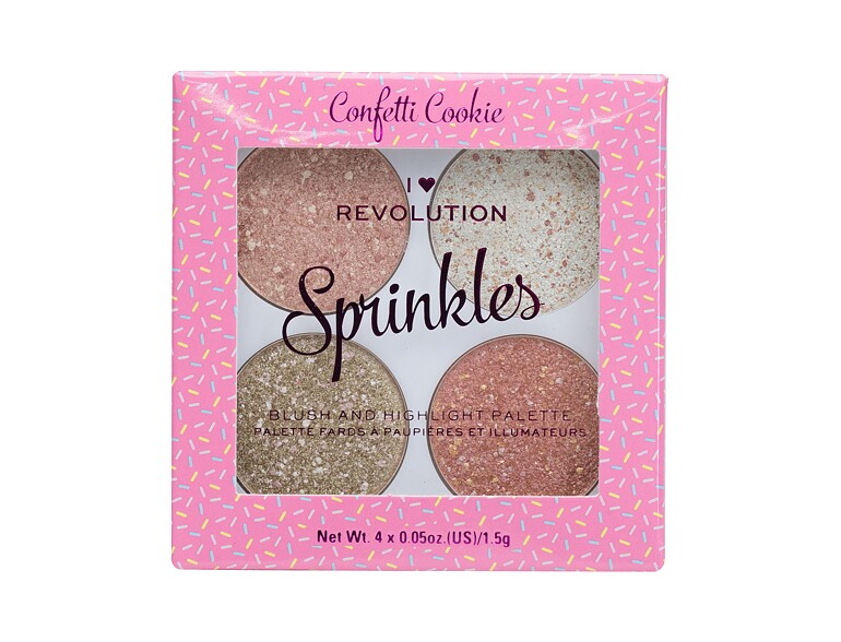 Rouge Makeup Revolution London I Heart Revolution Sprinkles 6 g Confetti Cookie Beschädigte Schachtel