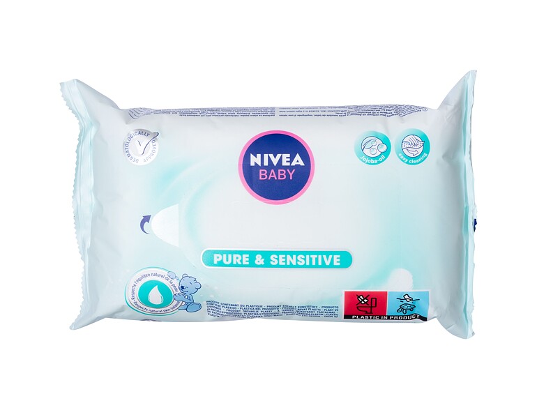 Lingettes nettoyantes Nivea Baby Pure & Sensitive 63 St.