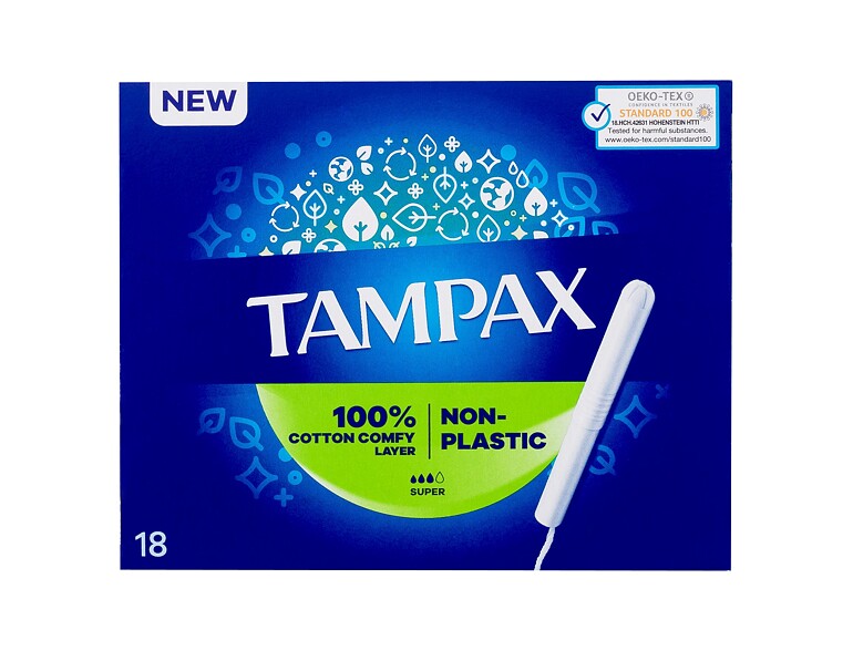 Tampon Tampax Non-Plastic Super 18 St. Beschädigte Schachtel