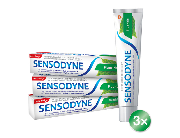 Zahnpasta  Sensodyne Fluoride Trio 3x75 ml