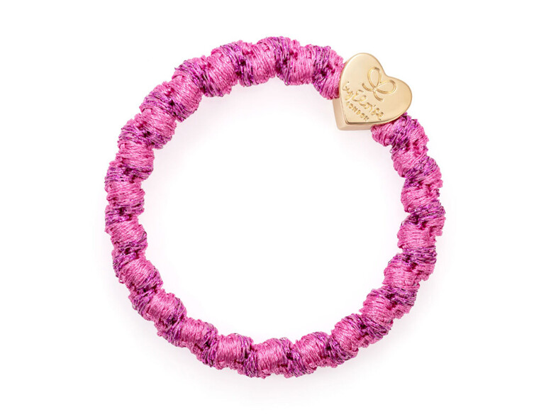 Haargummi By Eloise London Woven Gold Heart Bubblegum Pink 1 St. Bubblegum Pink