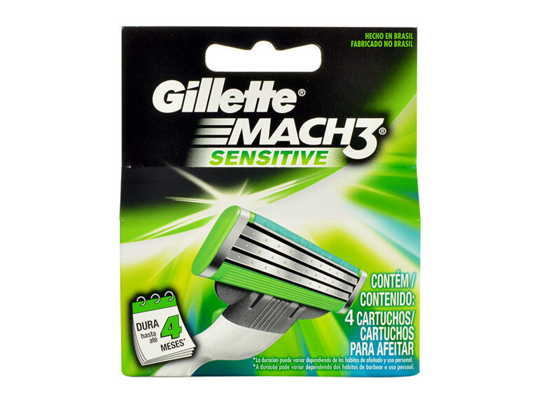 Ersatzklinge Gillette Mach 3 Sensitive 4 St. Beschädigte Schachtel