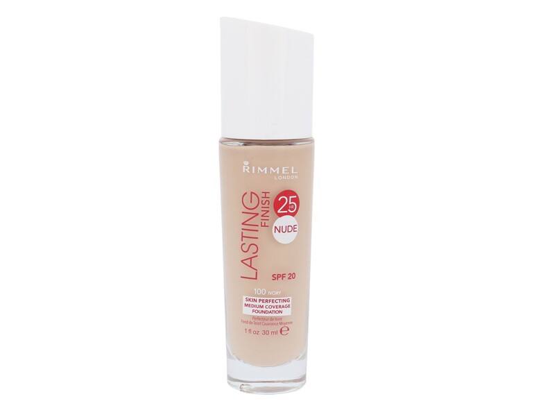 Fond de teint Rimmel London Lasting Finish 25h Nude Foundation 25hr Nude SPF20 30 ml 100 Ivory embal