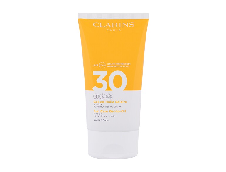 Soin solaire corps Clarins Sun Care Gel-to-Oil SPF30 150 ml boîte endommagée